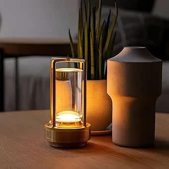 Lumina Lantern Table Lamp close-up of faceted crystal globe and metal frame