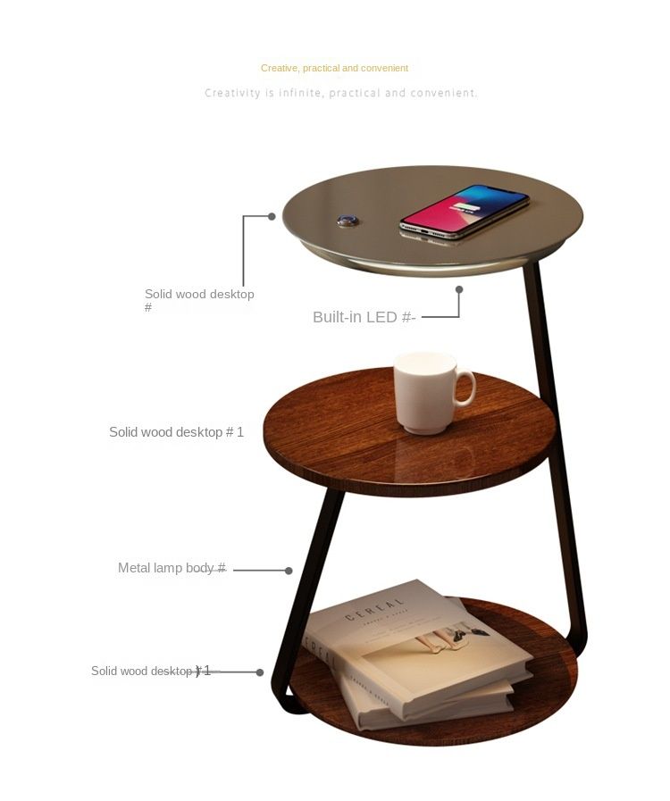 Glownest Bedside Table close-up of iron frame joint and weld construction