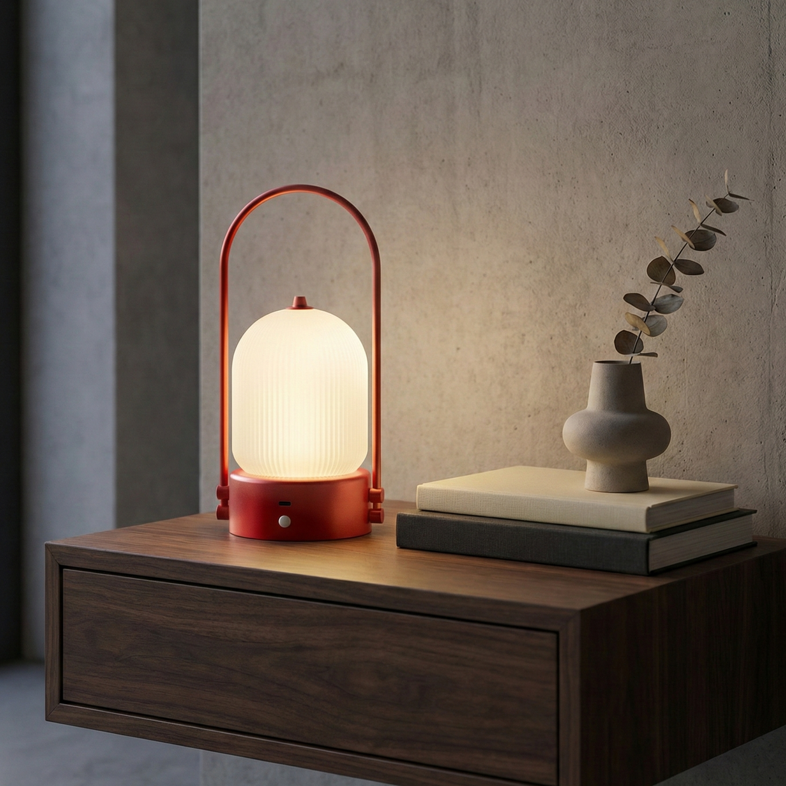 Kana Lamp base detail showing charging contact points