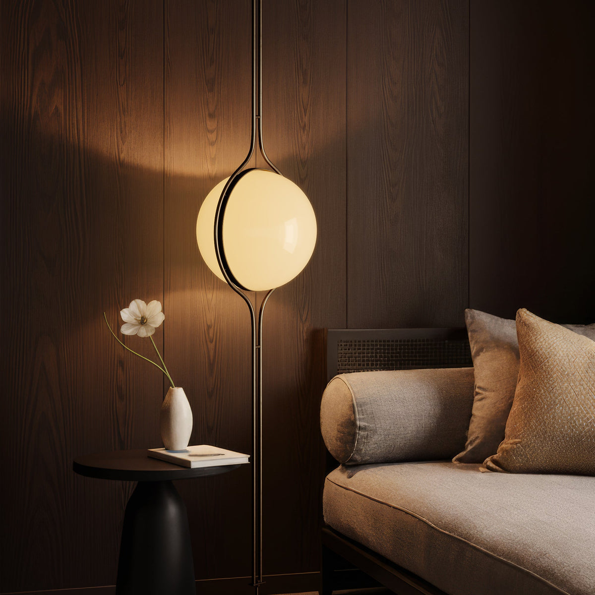 Pluto Floor To Ceiling Lamp ceiling mount tension fitting detail