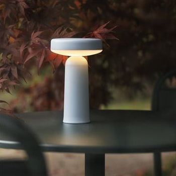Pebble Table Lamp side profile showing asymmetric organic pebble shape