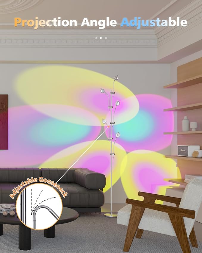 Polynescence Floor Lamp three-quarter view with arms at varied angles