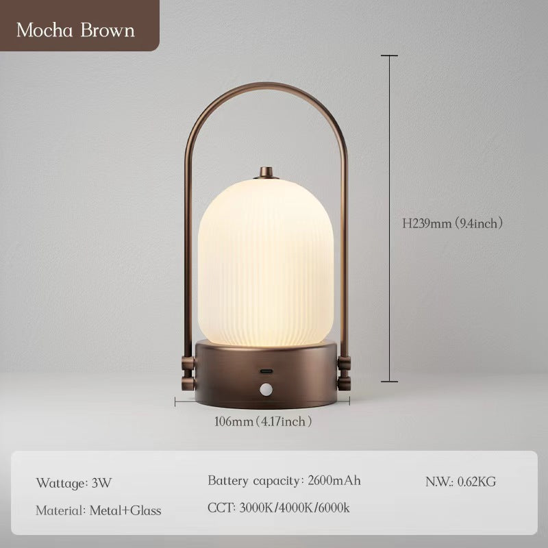 Kana Lamp in dim restaurant setting casting warm ambient glow