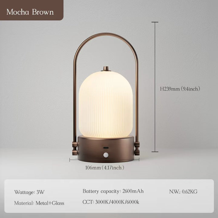 Kana Lamp in dim restaurant setting casting warm ambient glow