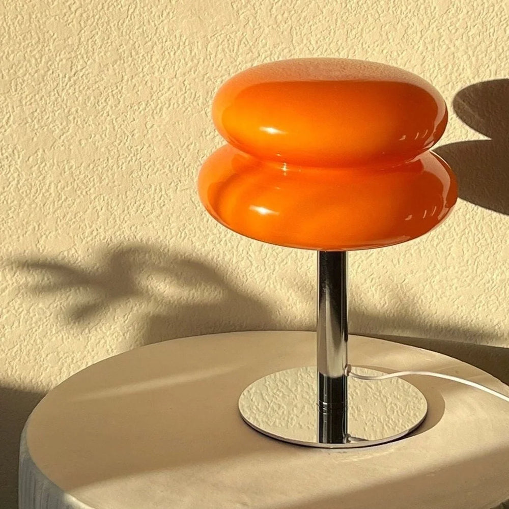 Retro 70s Table Lamp pastel macaron color with rounded dome shade