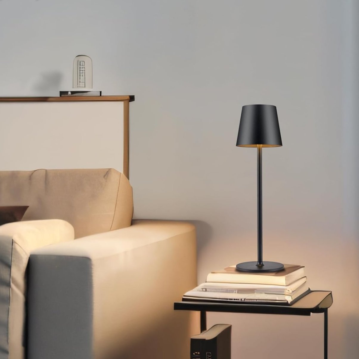 Lampette Table Lamp gold finish with rounded dome shade and slim stem