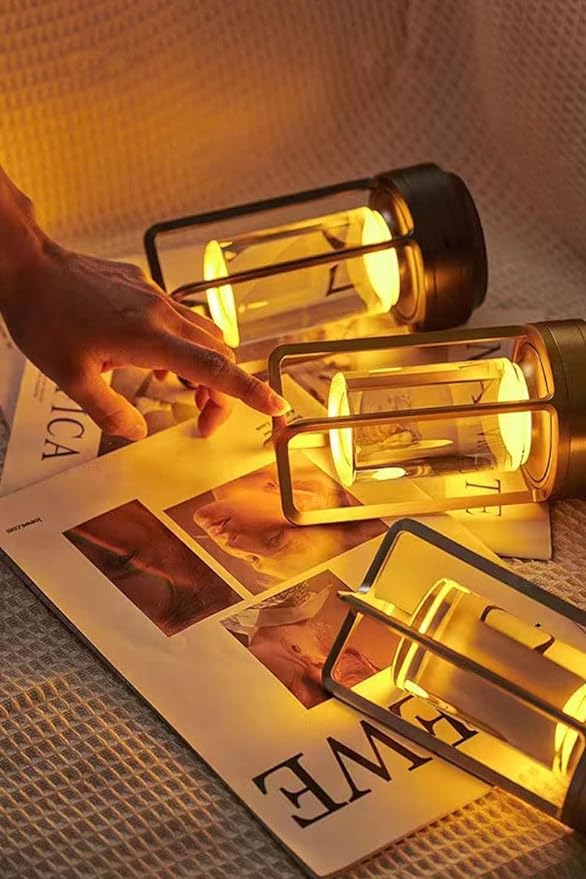 Lumina Lantern Table Lamp full height view with proportional frame detail