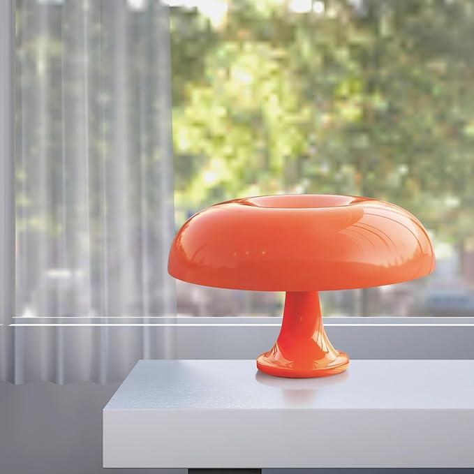 Medusa Table Lamp frosted glass dome shade with chrome base, front view