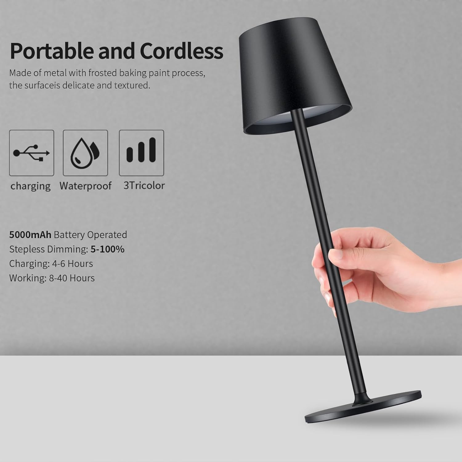 Lampette Table Lamp on bedside table in cozy bedroom lifestyle setting
