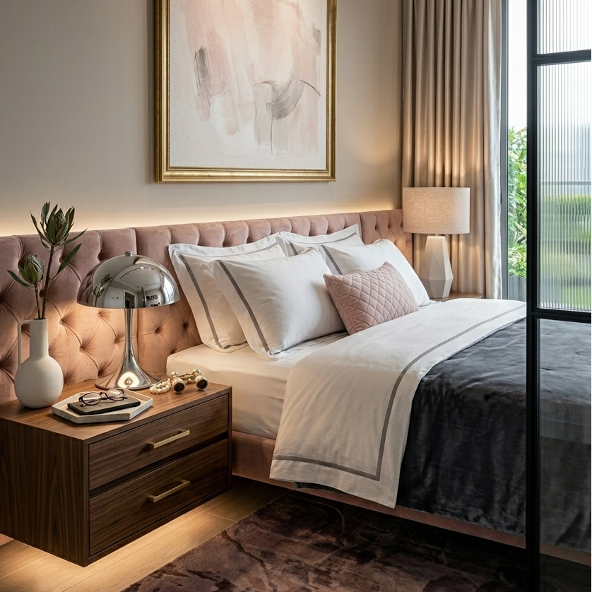 Mirroir Table Lamp reflective surface detail with modern artistic form