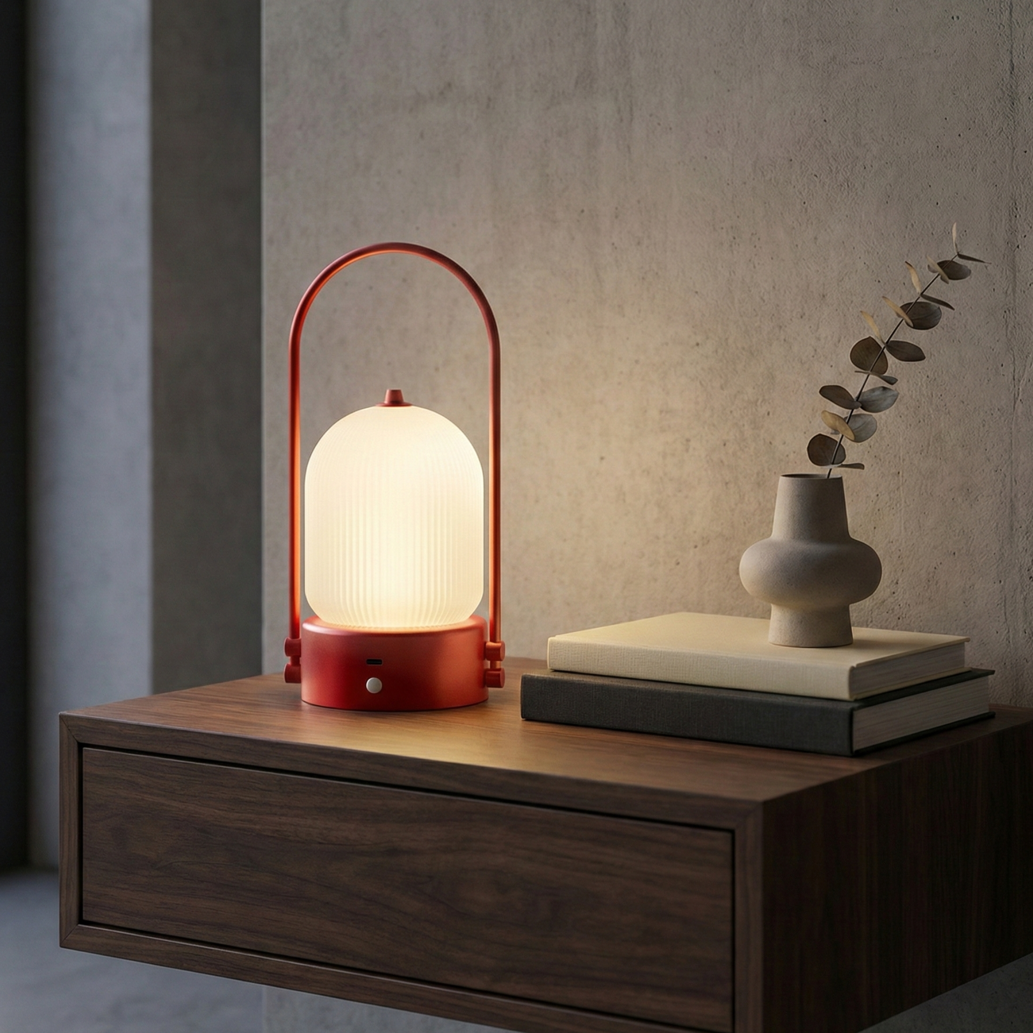 Kana Lamp base detail showing charging contact points