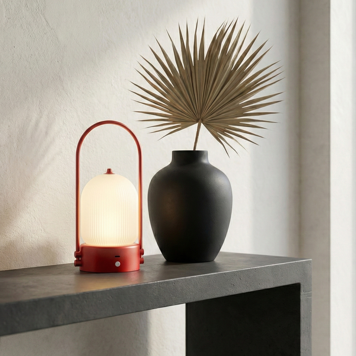 Kana Lamp Chinese red vibrant finish with warm undertone