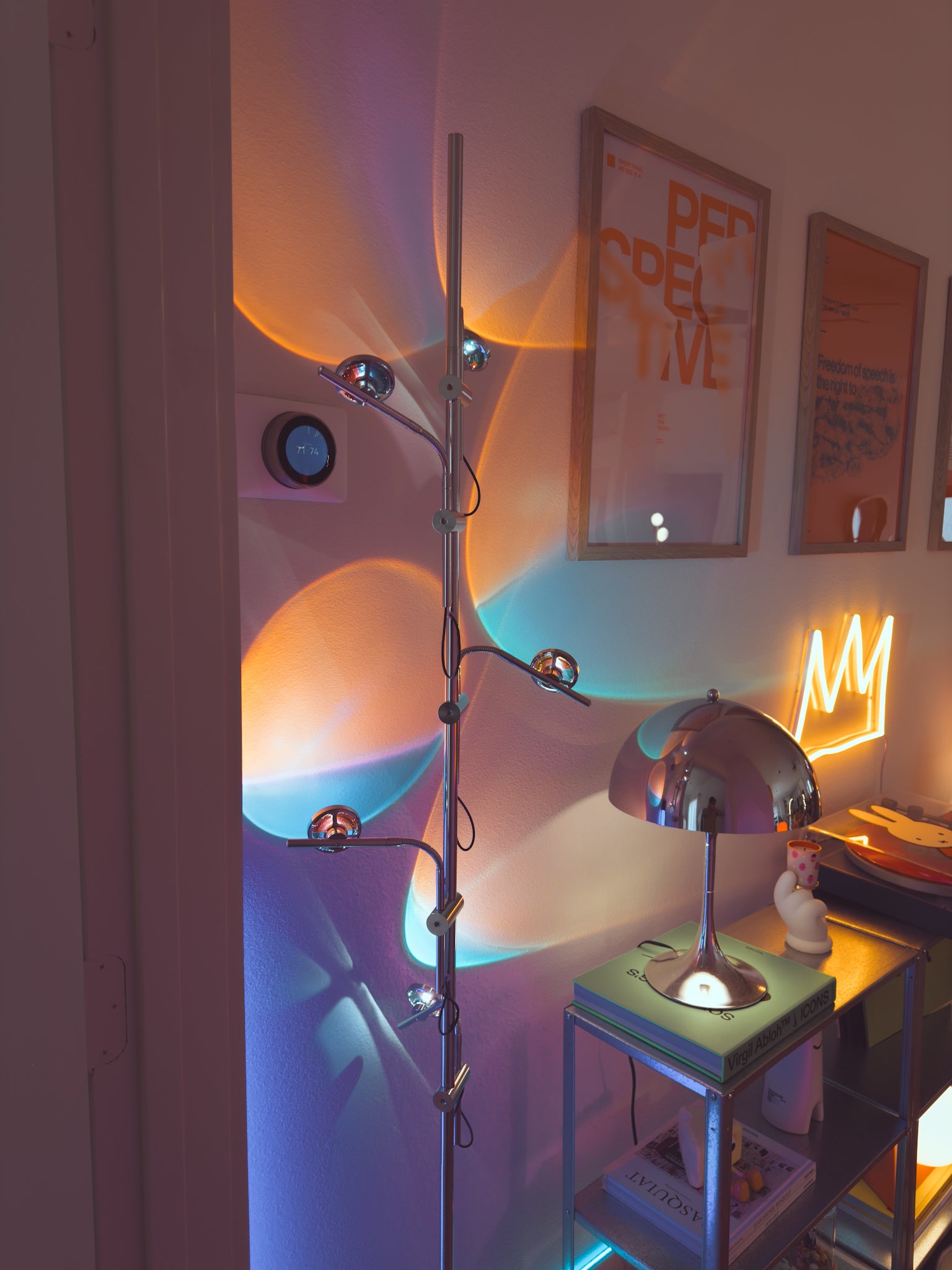 Polynescence Floor Lamp styled beside mid-century modern armchair