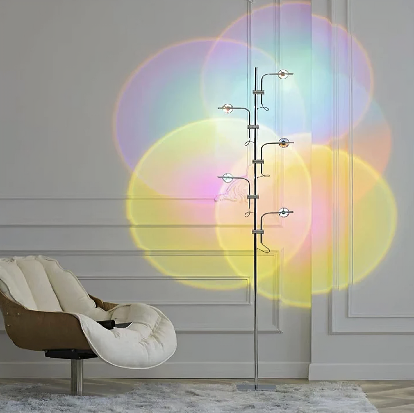 Polynescence Floor Lamp rear view showing arm assembly and base structure