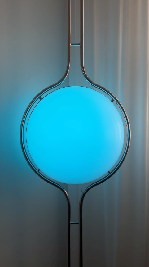 Pluto Floor To Ceiling Lamp lower section with base and floor mounting