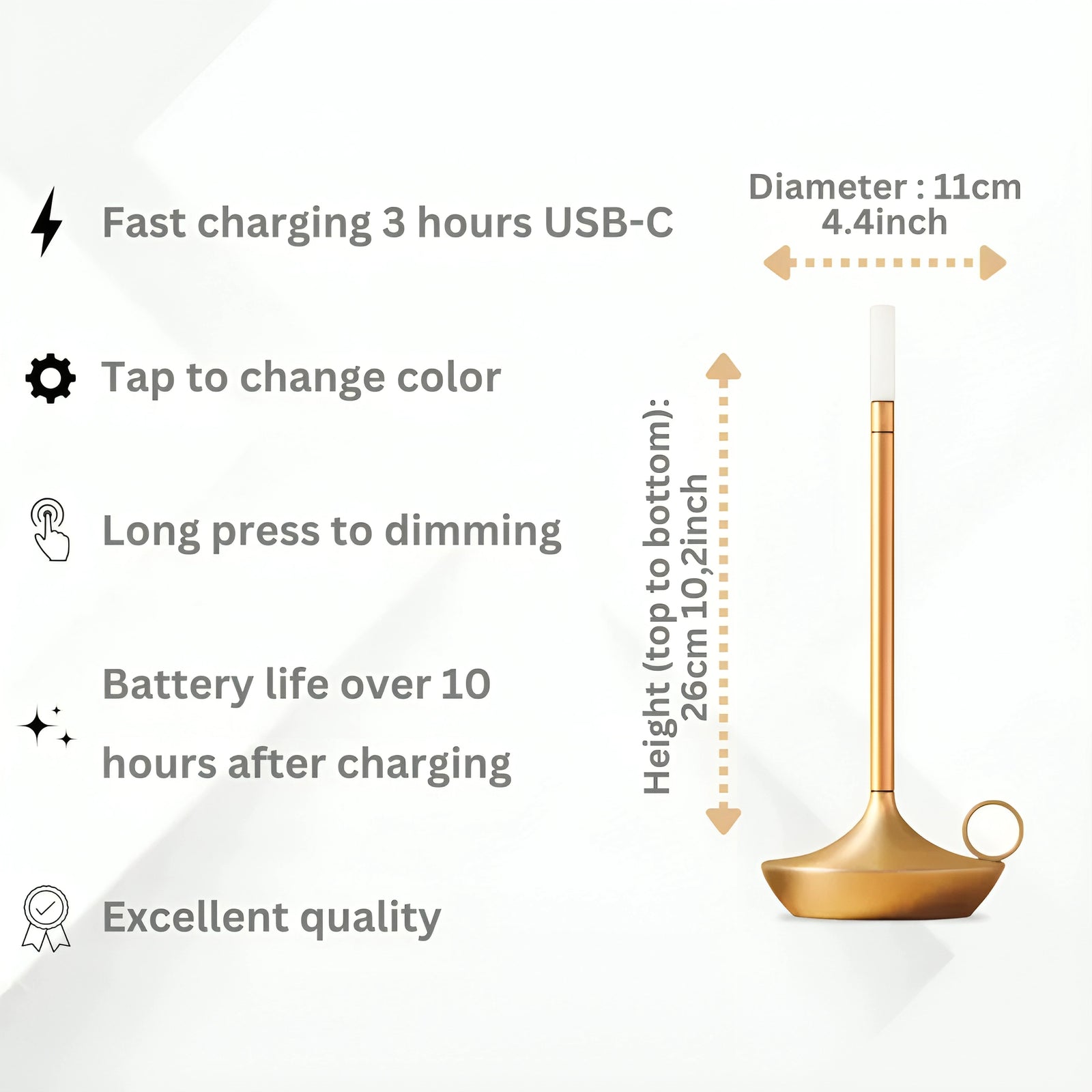 Genie's Glow Table Lamp side profile showing rounded dome silhouette