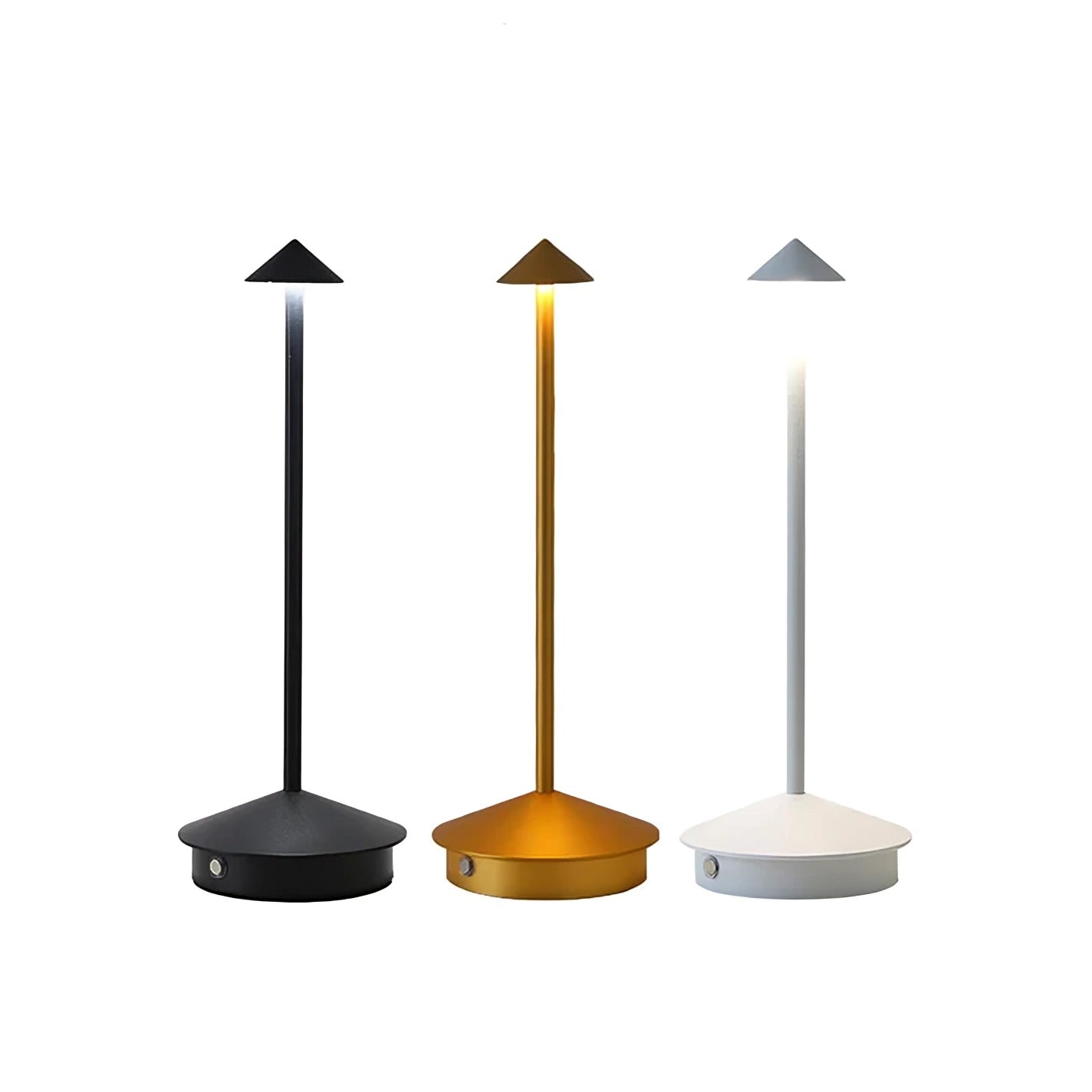 Pinnacle Table Lamp sand white finish on neutral background, front view