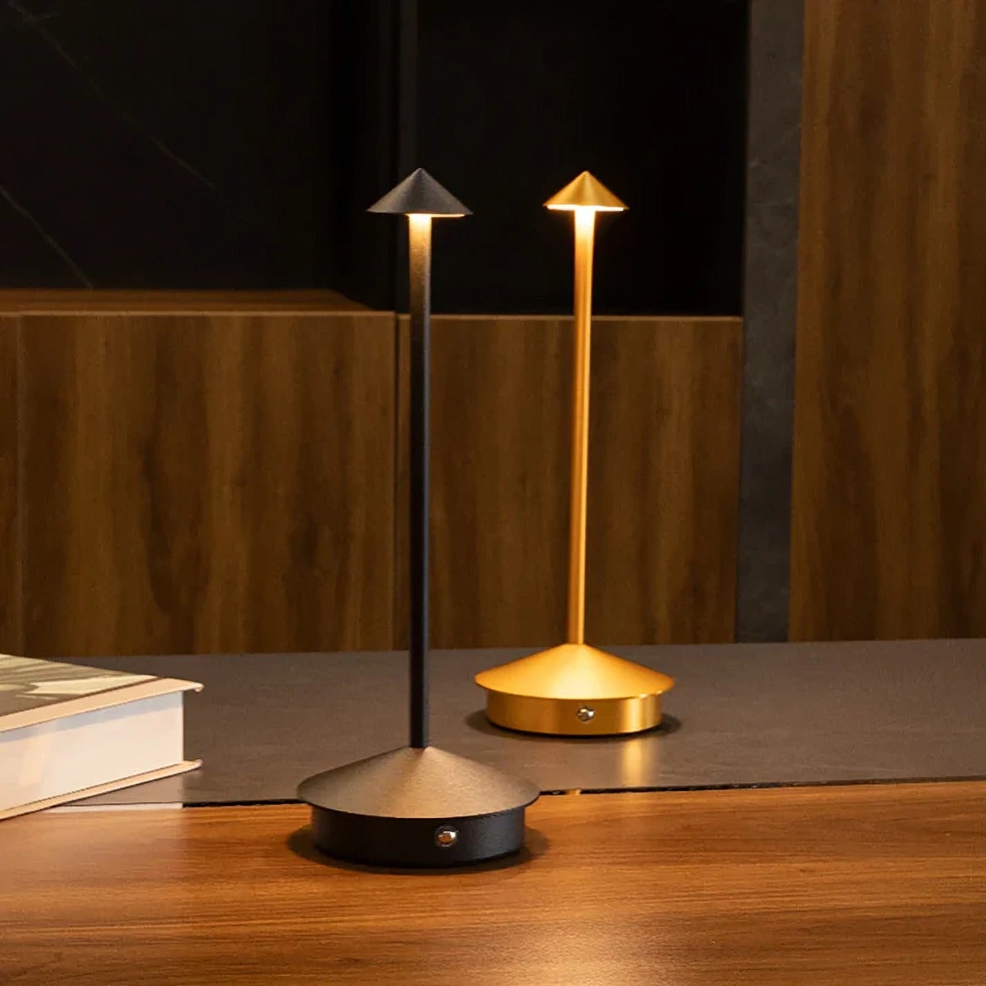 Pinnacle Table Lamp gold base detail showing metal construction quality