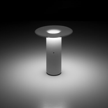 Halo Table Lamp overhead view of circular ring design and base