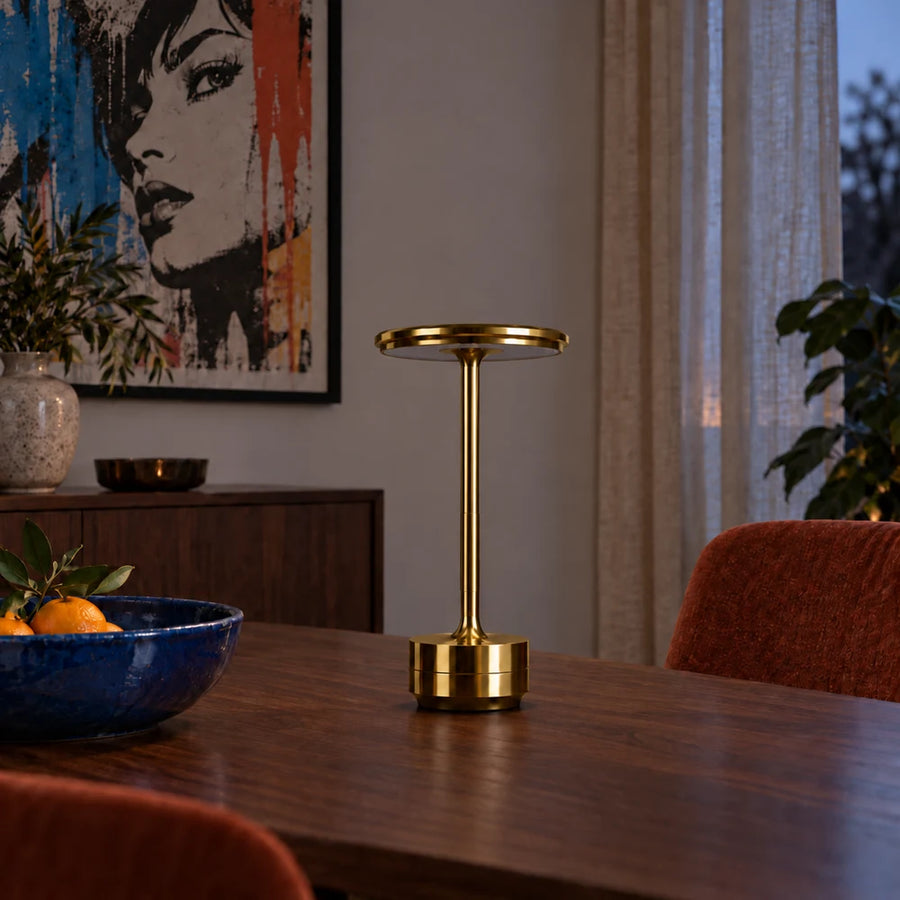 Aura Table Lamp — Gold — unlit