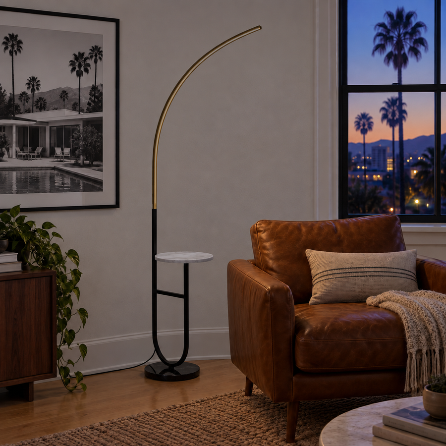 Crescenté Arc Floor Lamp — Default Title — unlit
