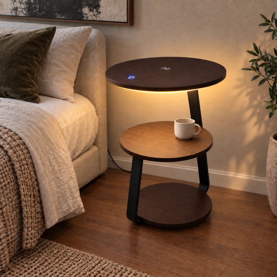 Glownest Bedside Table — light on