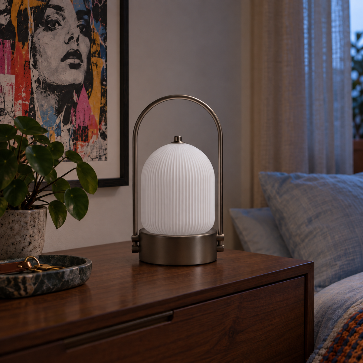 Kana Table Lamp — switched off in the same room