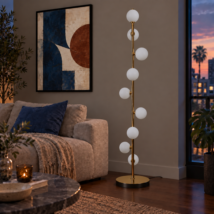 Pearl Floor Lamp — Gold — unlit