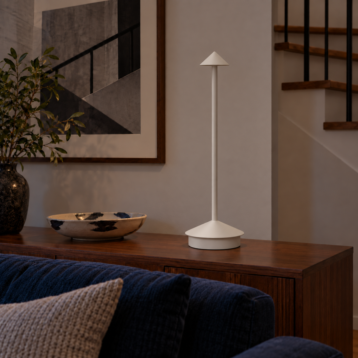 Pinnacle Table Lamp — switched off in the same room