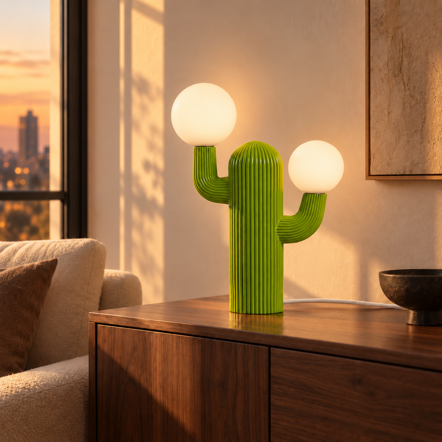 Prickly Table Lamp — light on