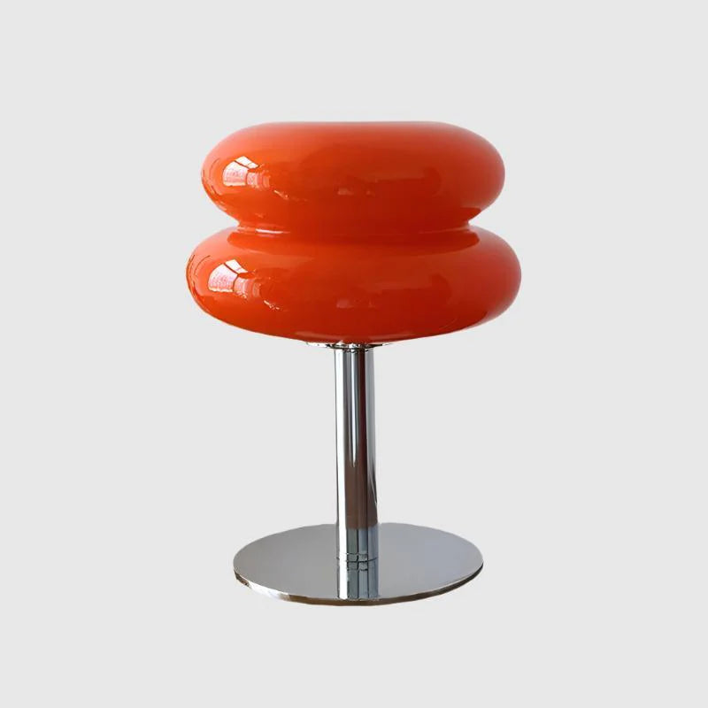 Retro 70s Table Lamp macaron pastel colorway with glossy dome shade