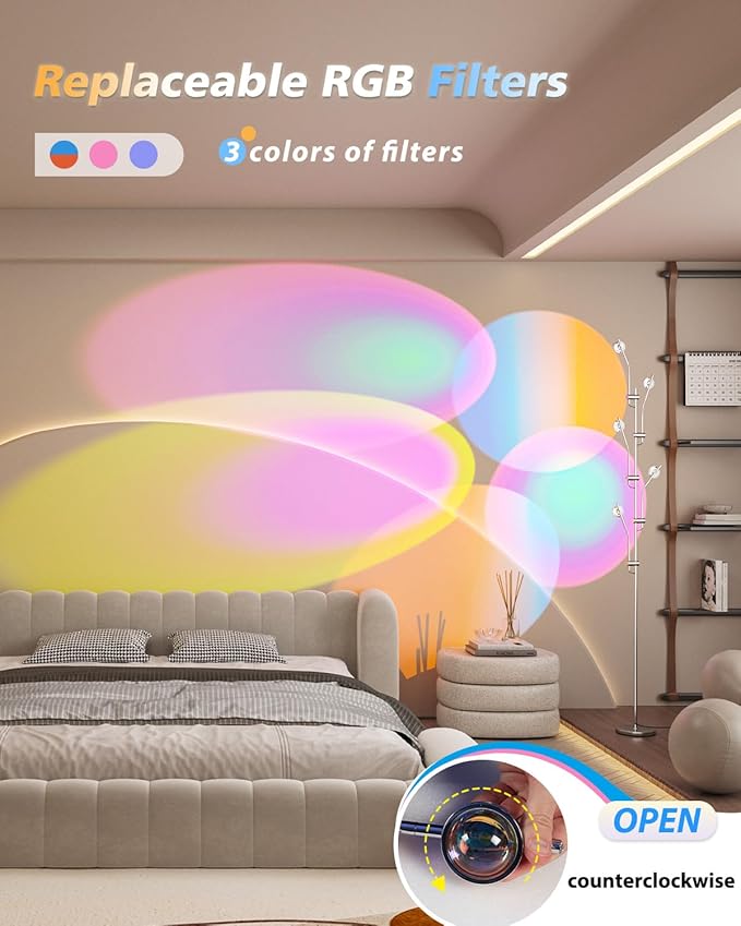 Polynescence Floor Lamp alternate angle highlighting chrome finish sheen